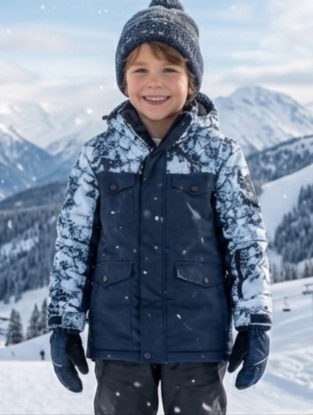 Arctix Kids Isotope Insulated Ski Jacket Cracked Marble White Black Youth L / 14